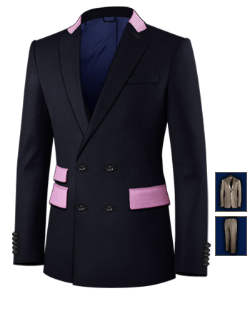 Skinny Smart Suits with 4 Buttons,double Breasted (2 To Close)