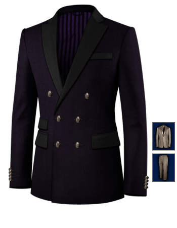 Cheap Made To Measure Suits with 6 Buttons, Double Breasted (2 To Close)