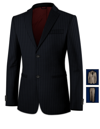 Custom Tailored Suits with 2 Buttons, Single Breasted