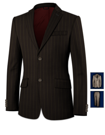 Suit With Tails Men's Clothing with 2 Buttons, Single Breasted