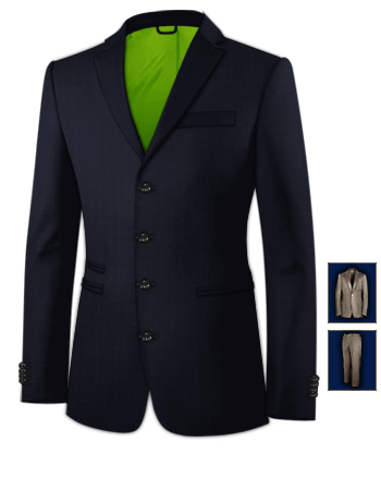 Three Piece Suits For Sale with 4 Buttons, Single Breasted