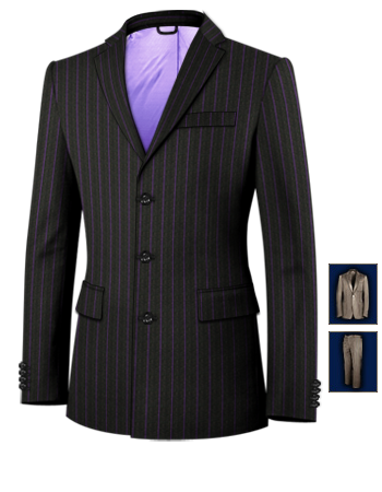 Suits For Big Men with 3 Buttons, Single Breasted