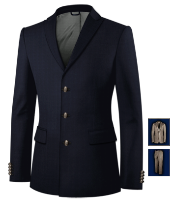 Cheap Bespoke Suits Uk with 3 Buttons, Single Breasted
