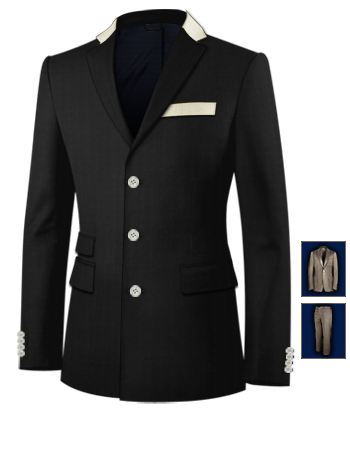 Suits Made To Measure Edinburgh Area with 3 Buttons, Single Breasted