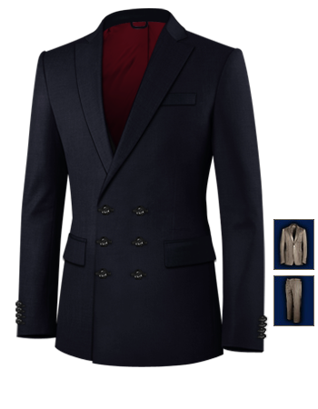 Hand Made Suits Online with 6 Buttons, Double Breasted (3 To Close)