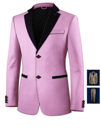Mens 3 Piece Suit Clothes with 2 Buttons, Single Breasted