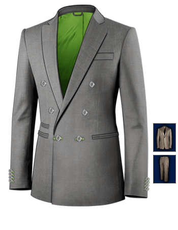 3 Piece Tweed Suit with 6 Buttons, Double Breasted (1 To Close)