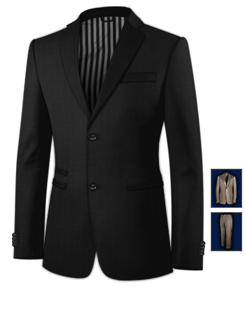 Mens Navy Suits with 2 Buttons, Single Breasted