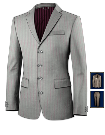 Made To Measure Suit London with 4 Buttons, Single Breasted