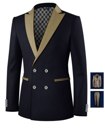 Morning Suit Wool Discount with 4 Buttons,double Breasted (2 To Close)