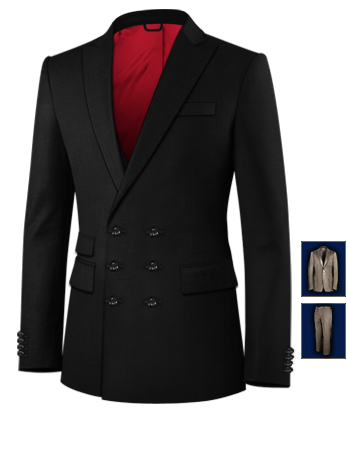 Three Pieces Suits with 6 Buttons, Double Breasted (3 To Close)