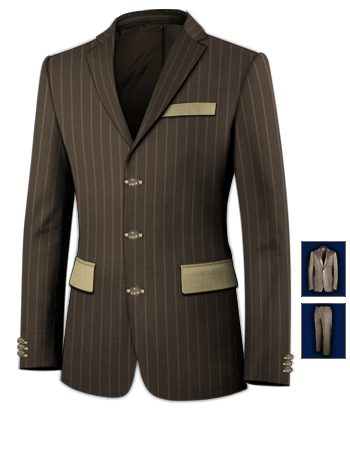 Italia Suit with 3 Buttons, Single Breasted