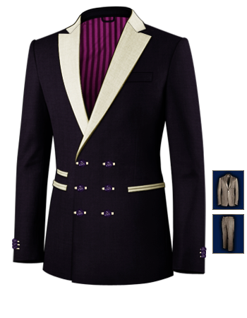 Groomsmen Suits with 6 Buttons, Double Breasted (3 To Close)