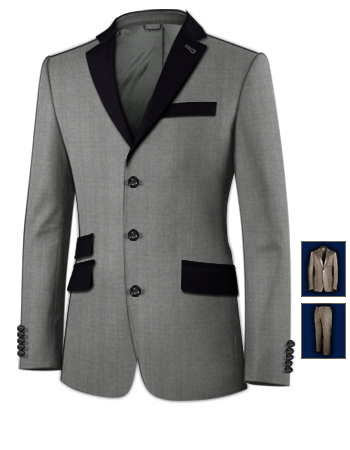 Slim Fit Suit with 3 Buttons, Single Breasted