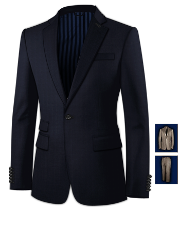 Mens Suits Made To Measure with 1 Button, Single Breasted
