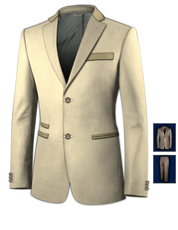 Order Tailored Suit with 2 Buttons, Single Breasted