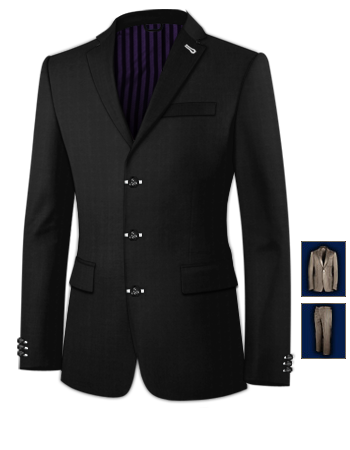Mens Suits Tailor Made with 3 Buttons, Single Breasted