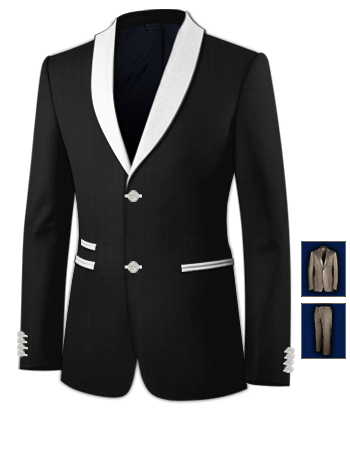 Made To Measure Mens Suits with 2 Buttons, Single Breasted