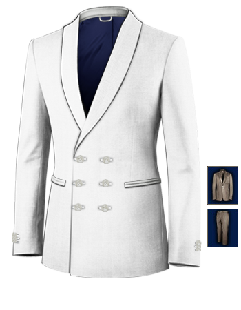 Mens Fashion Pinstripe Suit with 6 Buttons, Double Breasted (3 To Close)