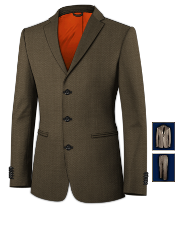 Mens Suits Suits And Tailoring with 3 Buttons, Single Breasted